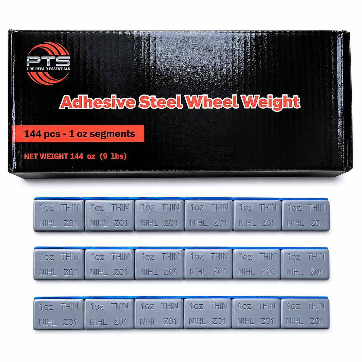 Stick-On Wheel Weights Grey Coated 1.00 Oz (144 Pcs)